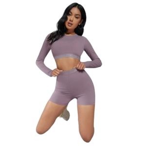 SHEIN Letter Tape Sports Biker Shorts